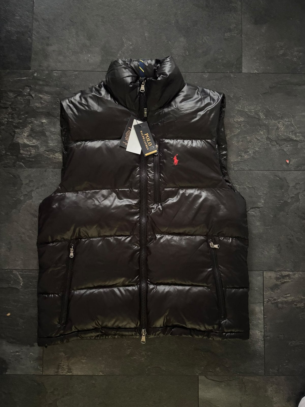 Bodywarmer Ralph Lauren glans zwart maat L, Kleding | Heren, Ophalen of Verzenden, Nieuw, Maat 52/54 (L), Zwart
