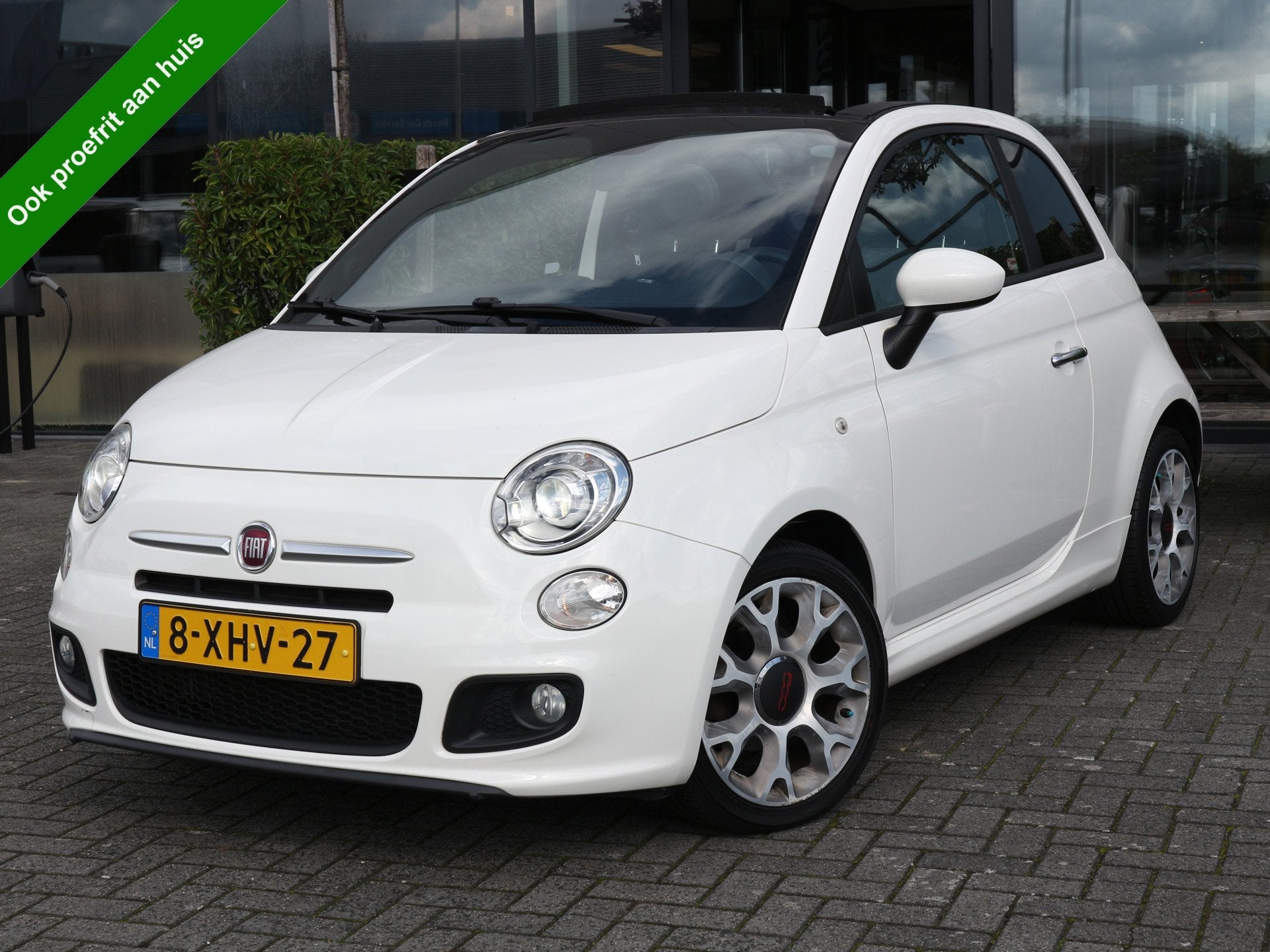 Fiat 500C 0.9 TwinAir Turbo 500 SPORT CABRIO CLIMA PARKEERSE, Dealer onderhouden, Gebruikt, Cabriolet, Leder en Stof