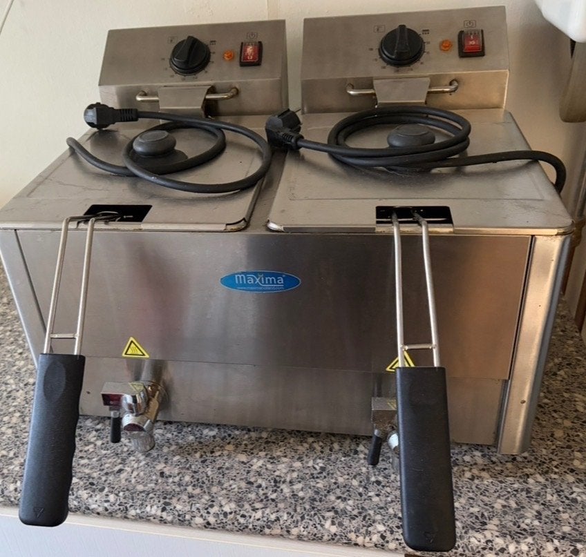 Frituurpan, Witgoed en Apparatuur, Frituurpannen, 4 liter of meer, Ophalen of Verzenden, Gebruikt, Duo-friteuse