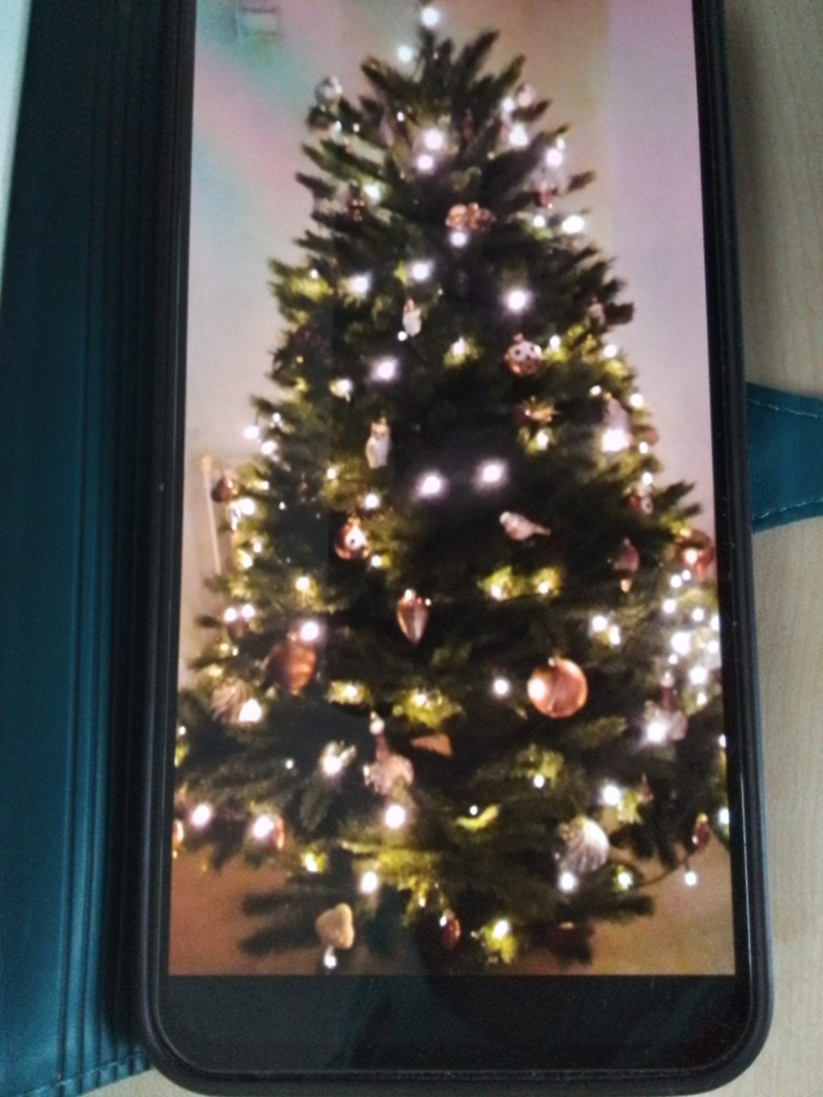 Kunstkerstboom met verlichting en versiering., Ophalen, Gebruikt