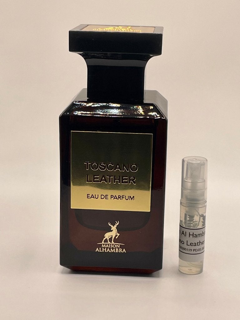 Maison Alhambra - Toscano Leather decant 2ml-5ml-10ml, Verzenden, Zo goed als nieuw
