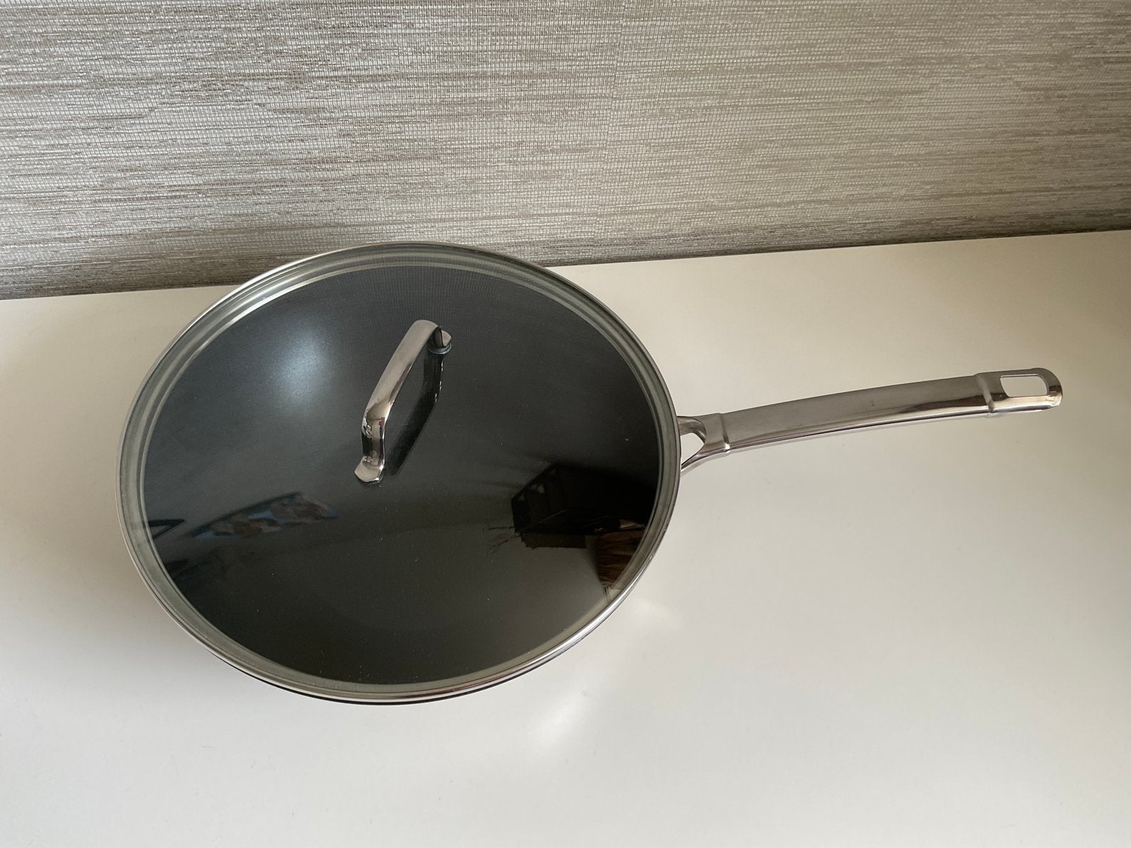Masterchef wok met glazendeksel, Gebruikt, Ophalen of Verzenden, Rvs, Overige merken