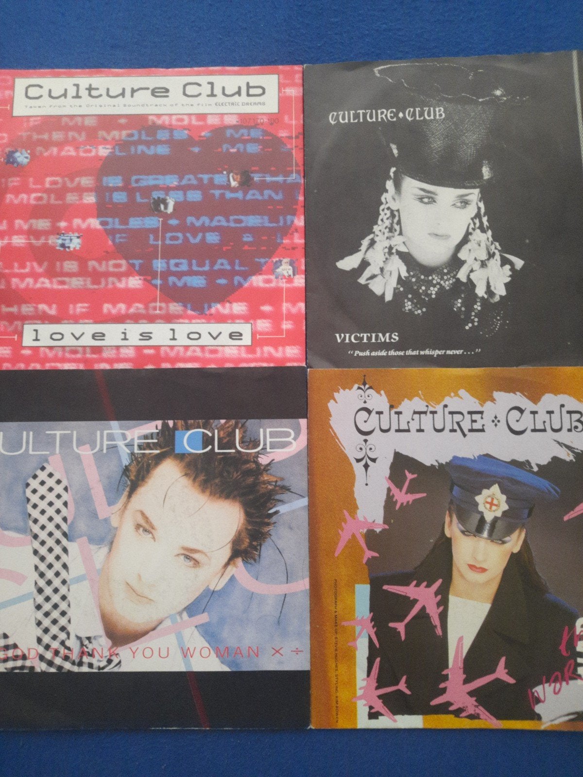 4x vinyl singels van The Culture Club en 1 van Boy George, Ophalen of Verzenden