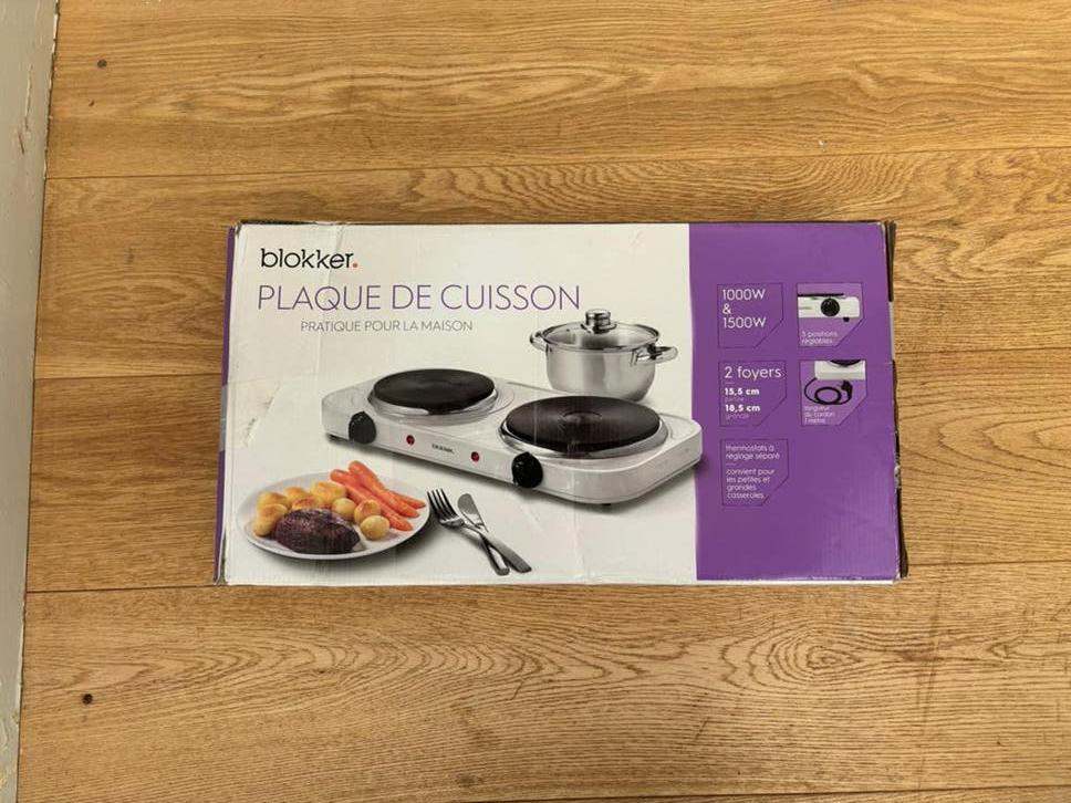 Blokker Kookplaat - 2 pitten, 1000W & 1500W, 3 kookzones of minder, Ophalen of Verzenden, Zo goed als nieuw, Vrijstaand