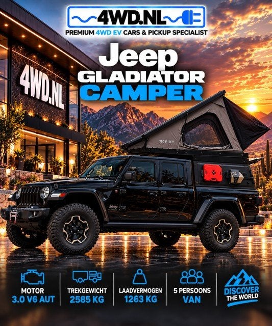Jeep Gladiator 3.0 V6 AUT 5 PERS MULTI CARGO -VAN- LEDER /NA, Auto's, Automaat, 12 maanden, Gebruikt, Leder