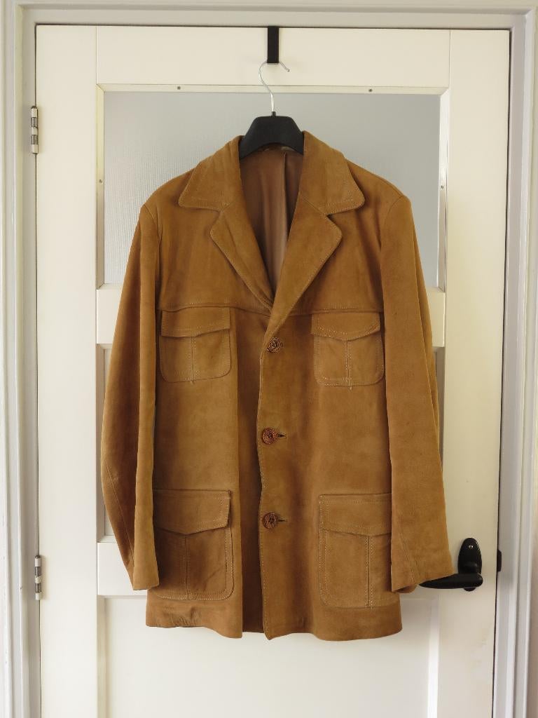 echte vintage suede jas Heren, Ophalen of Verzenden, Gedragen