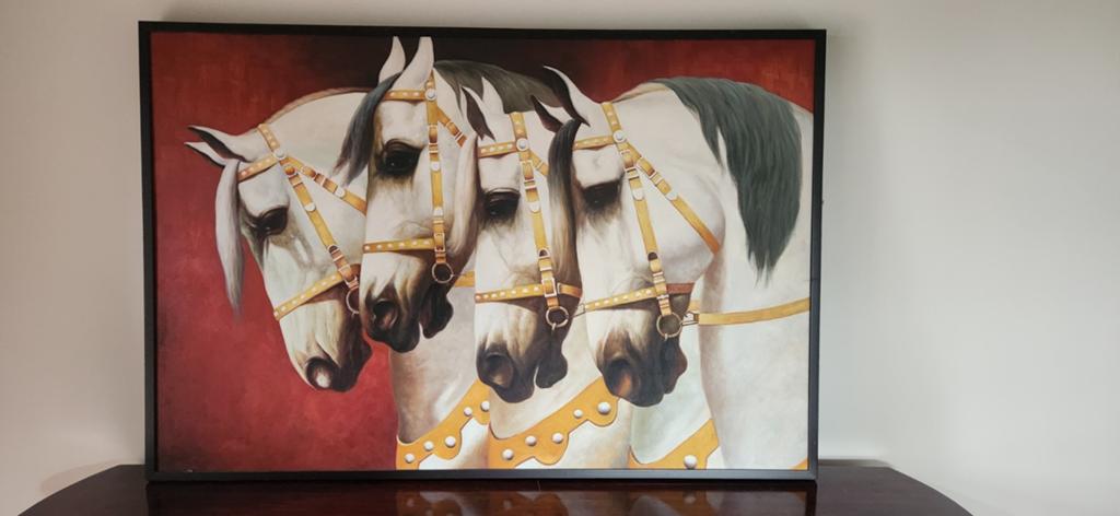 Reproductie 'Vier Paardenhoofden' van Oskar Merte, Ophalen