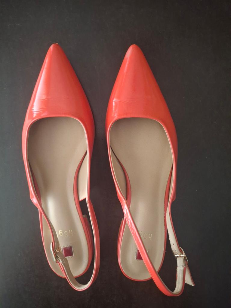 Koraal rode slingback ballerina van Högl maat 38, Högl, Zo goed als nieuw, Rood, Ballerina's