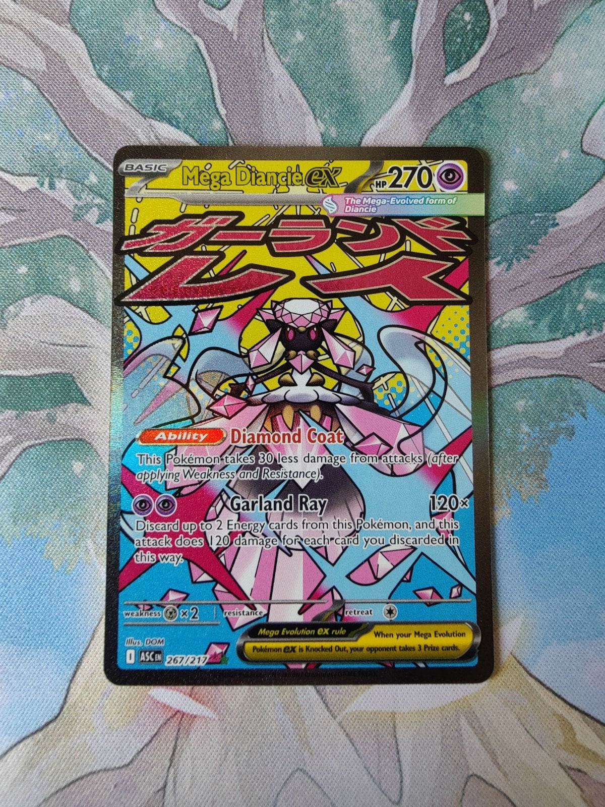 Pokemon ascended heroes mega diancie ex full art 267/217, Ophalen of Verzenden, Nieuw, Losse kaart, Foil