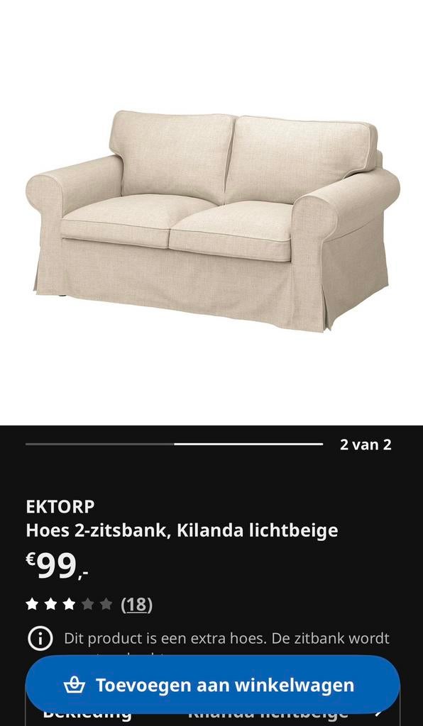 Ikea Bankhoes 2-zits EKTORP, Huis en Inrichting, Ophalen of Verzenden, Nieuw, Tweepersoons
