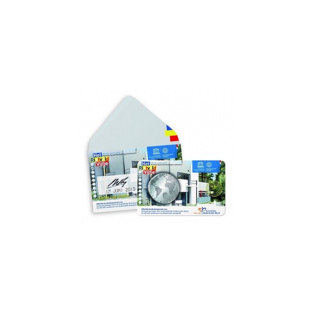 5 euro 2013 - 1e dag uitgifte Rietveldvijfje (UNC), Setje, Zilver, Overige landen, Ophalen of Verzenden