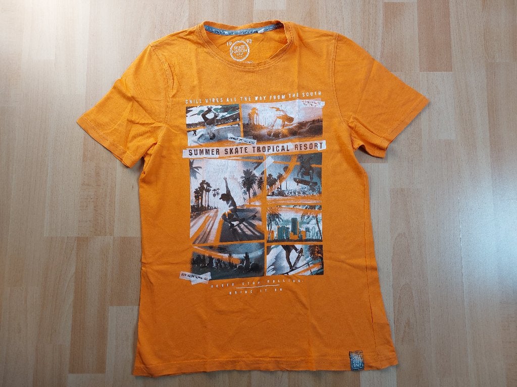 Oranje t-shirt *Skate Nation*, Ophalen of Verzenden, Zo goed als nieuw, Shirt of Longsleeve, Skate Nation