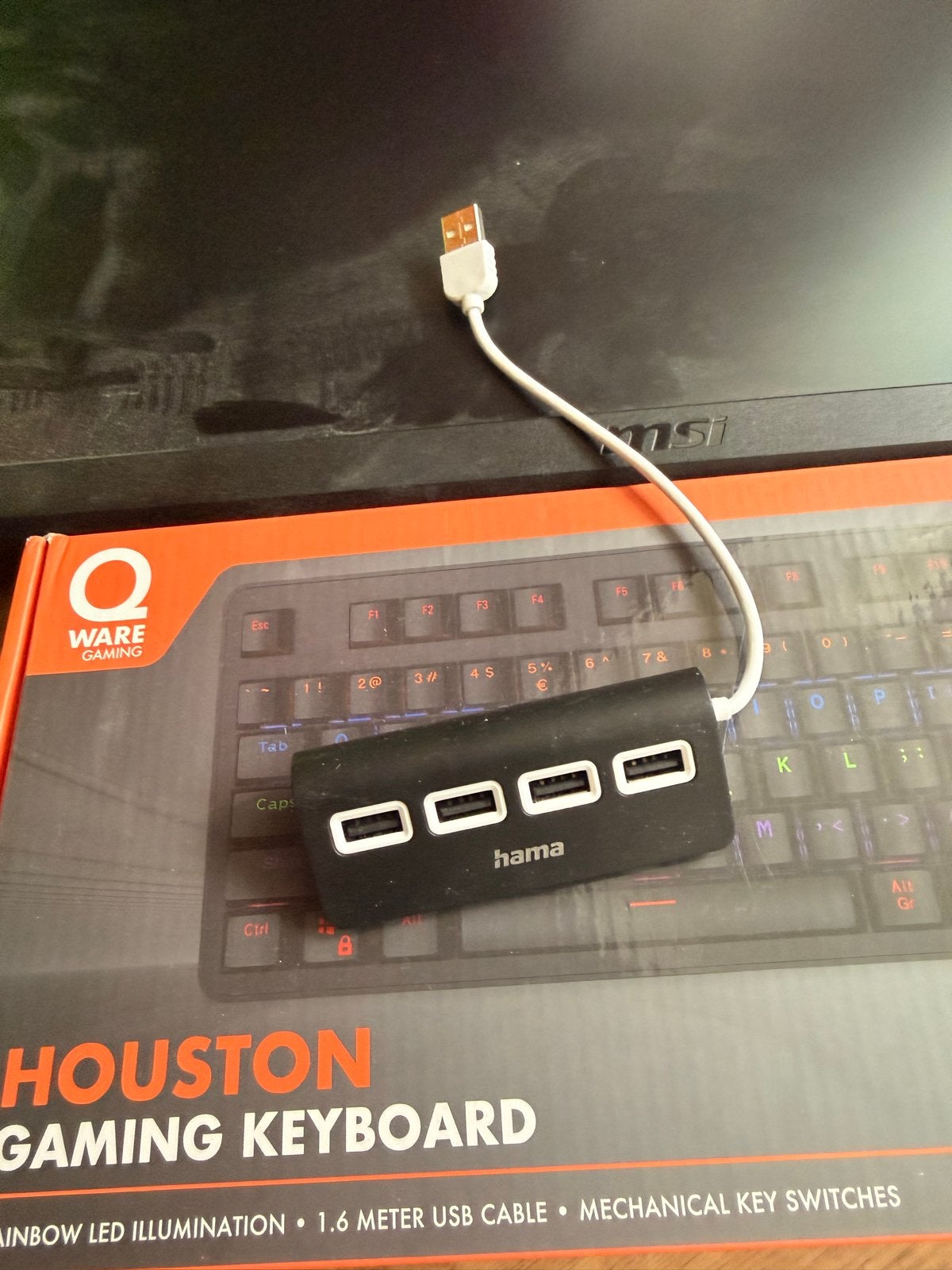 Gaming Set: Muis, Toetsenbord, Scherm & USB Adapter, Ophalen, Qwerty, Gebruikt, Gaming toetsenbord