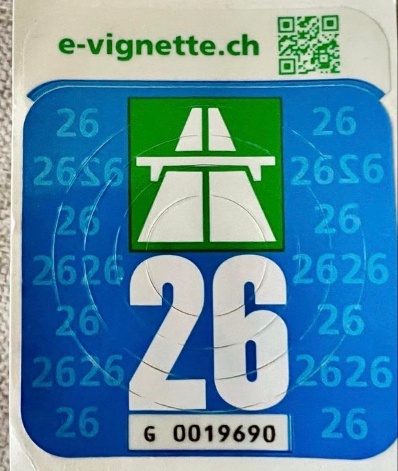 Vignet Zwitzerland 2026, Eén persoon