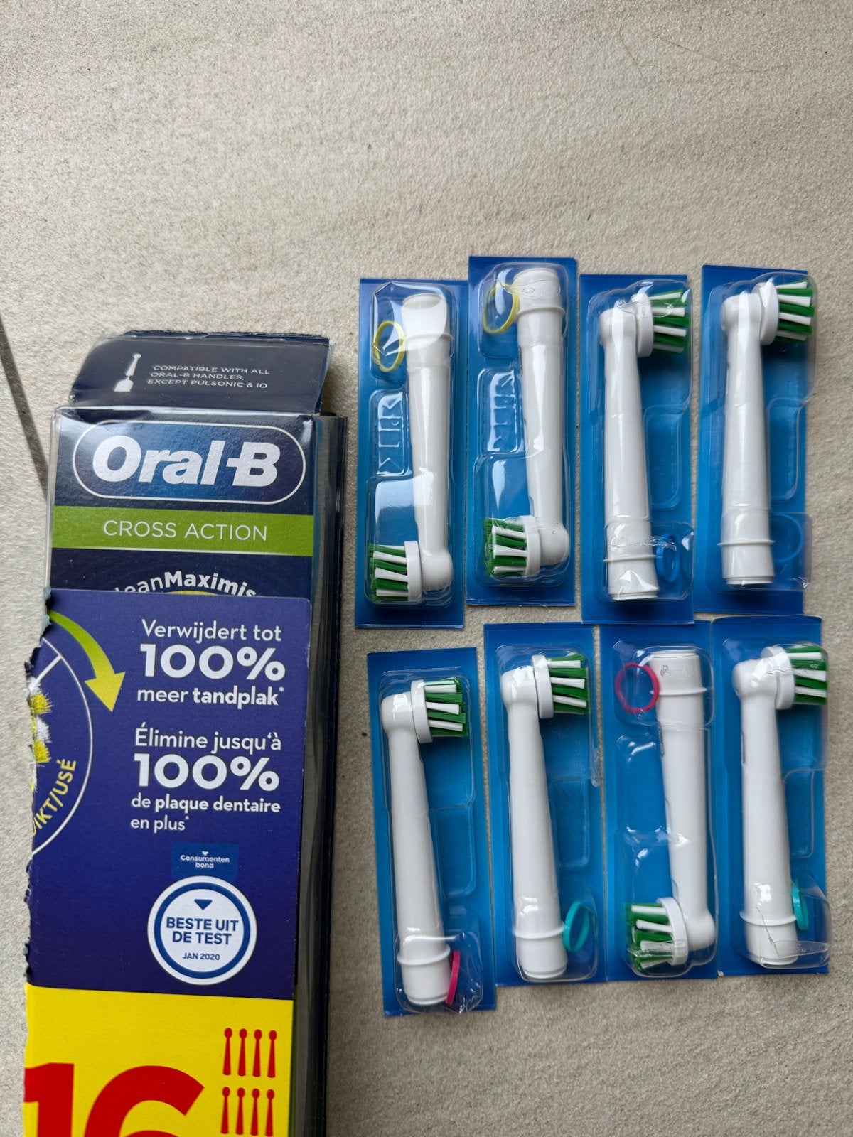 Oral-B Cross Action opzetborstels -  8 stuks, Ophalen of Verzenden, Nieuw, Mondverzorging