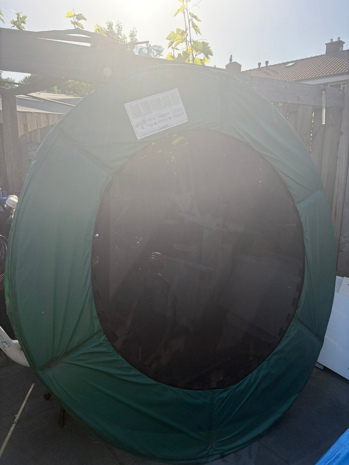 Grote trampoline met nieuwe rand, Ophalen, Gebruikt