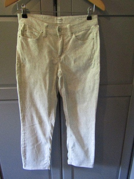G1041 Cambio mt 36 jeans beige wit animal print Parla 7/8, Cambio, Verzenden, Beige, Zo goed als nieuw