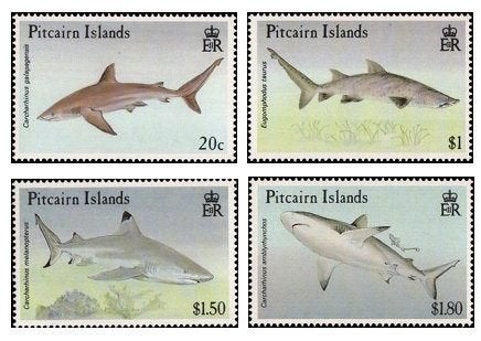 PITVAIRNEWILANDEN 5 - Dieren: vissen (haaien), Verzenden, Postfris, Dier of Natuur