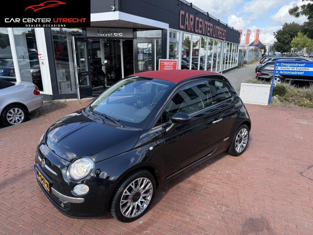 Fiat 500C 1.2 Lounge | + NW APK | cabrio | navigatie | airco, 21 km/l, 4 cilinders, Cabriolet, Zwart