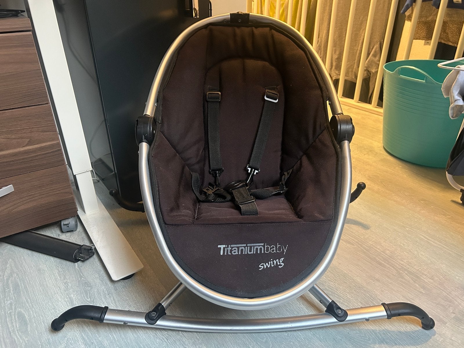 Baby wipstoel ‘titanium’, Kinderen en Baby's, Wipstoeltjes, Verstelbaar, Wipstoel, Zo goed als nieuw, Ophalen