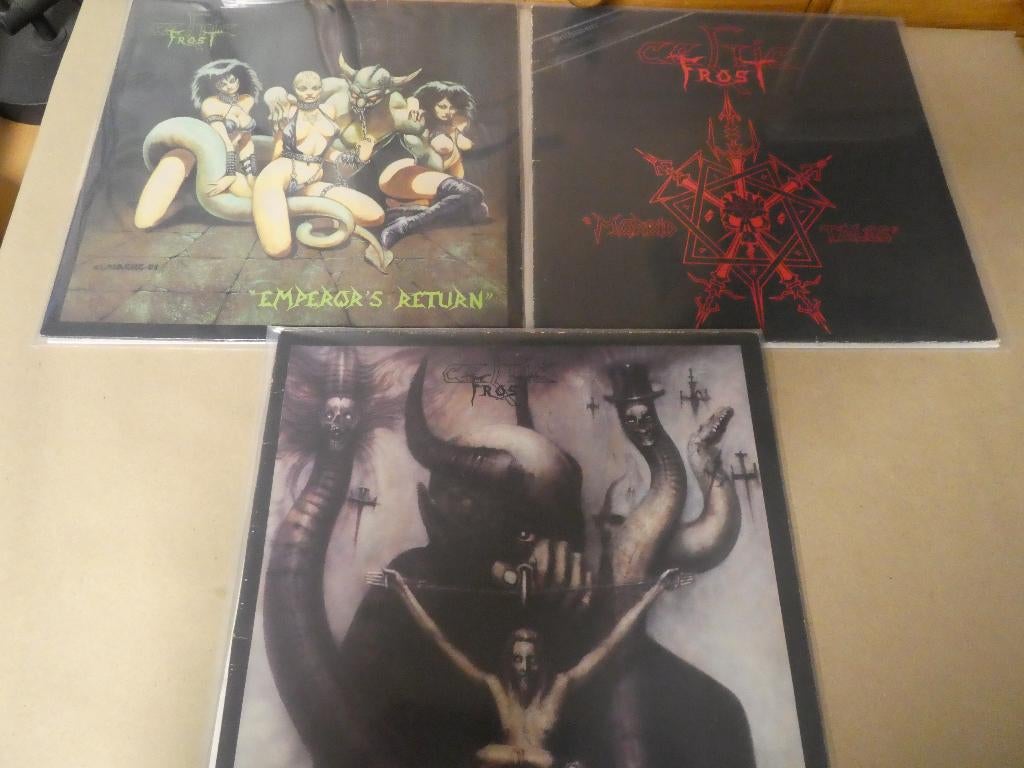 Celtic Frost (3x) Morbid Tales, Emp.Return, To mega therion, Gebruikt, Verzenden, Inclusief binnenhoes, 12 inch