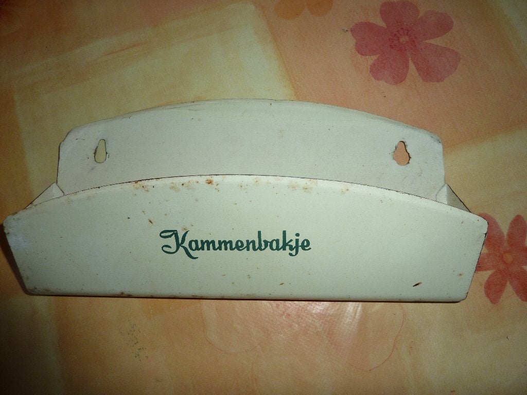 vintage e maille kammenbakje en handdoekrek, Antiek en Kunst, Antiek | Emaille, Ophalen of Verzenden