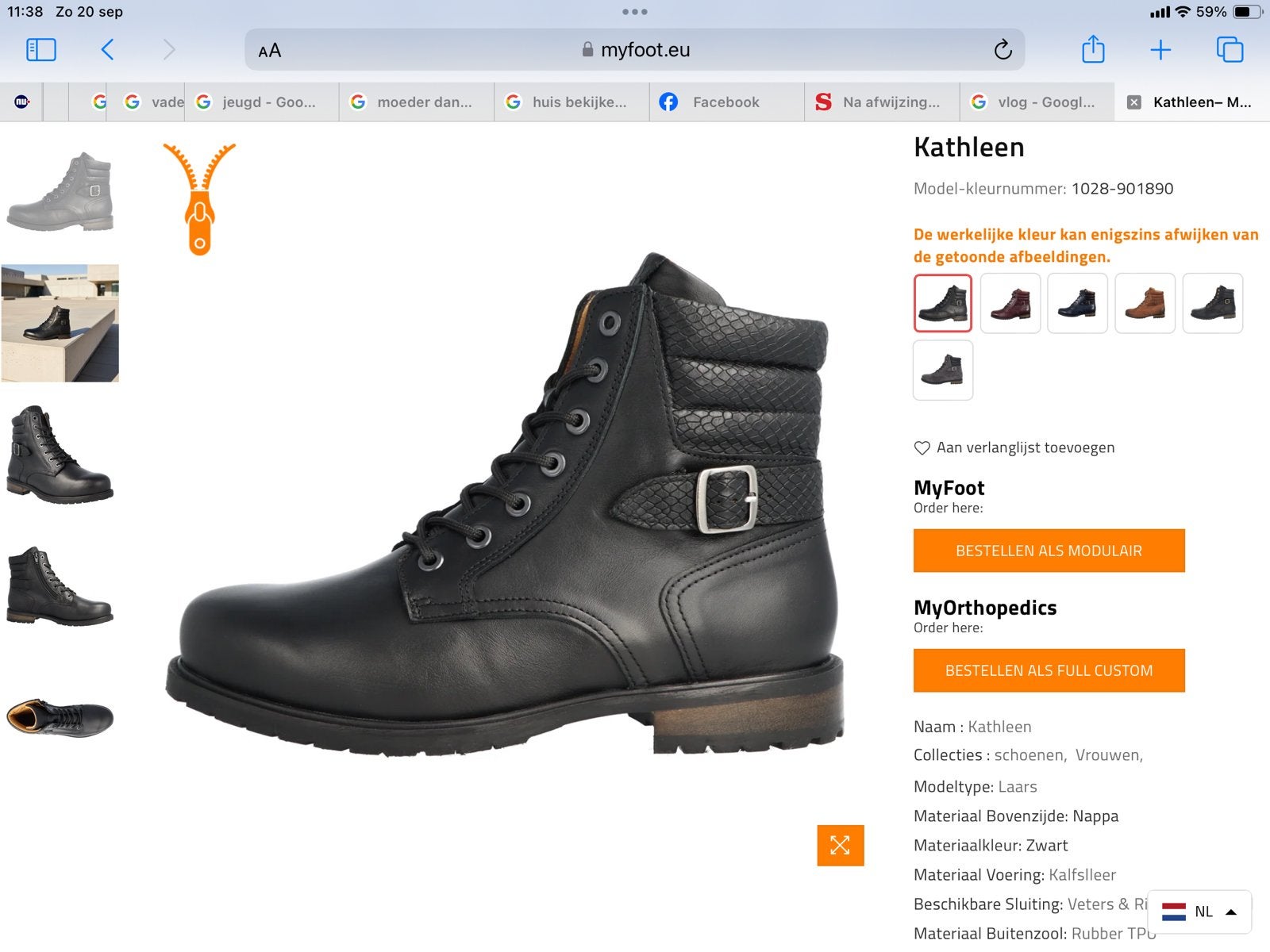 Nieuw 39,5 wijdte K  maat 6 semi orthopedische schoen, Kleding | Dames, Ophalen of Verzenden, Zo goed als nieuw, Zwart, Sneakers of Gympen