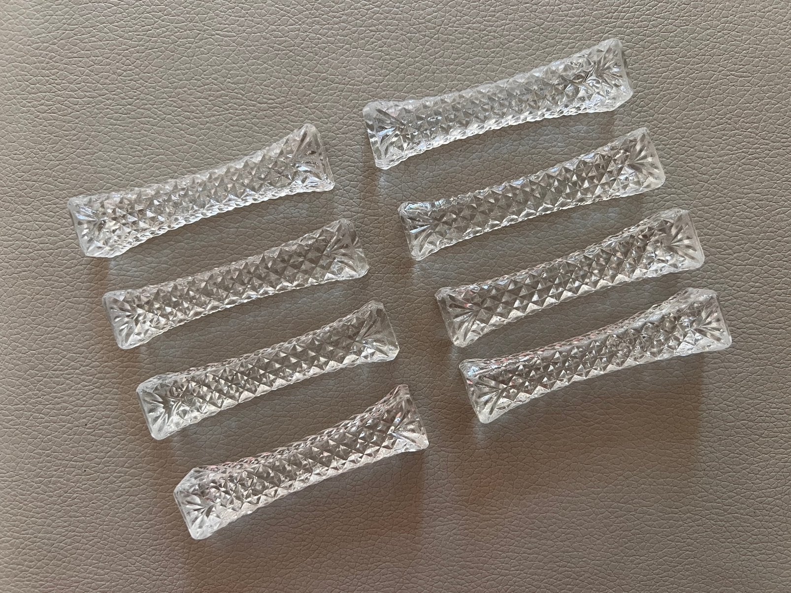Antieke kristallen messenleggers (set van 8st.), Ophalen of Verzenden, Zo goed als nieuw, Kristal, Overige typen