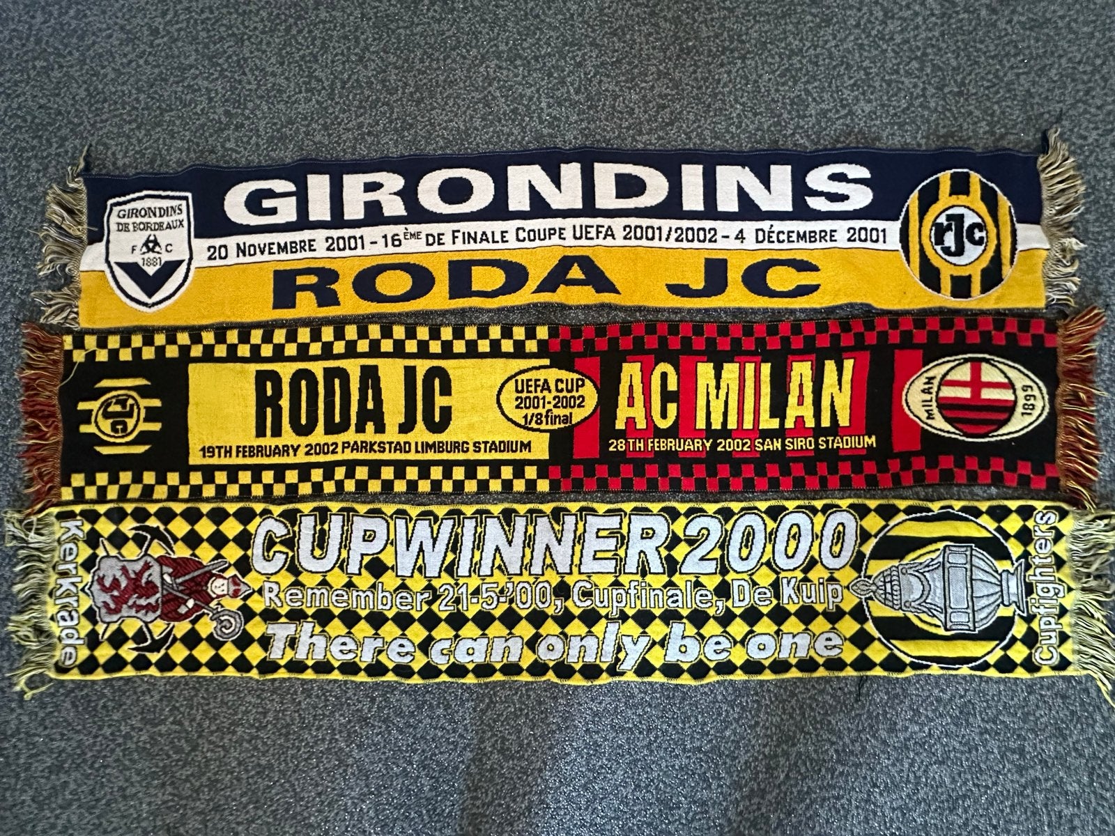 Unieke Enkelzijdige Wedstrijdsjaals - Roda JC, Verzenden, Zo goed als nieuw, Roda JC, Vaantje of Sjaal