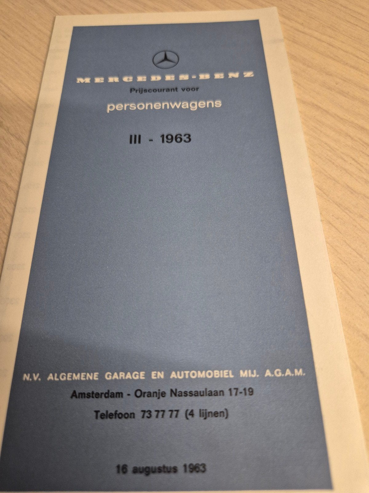 1963 Nederlands Mercedes prijslijst nieuwe Pagode W113 230SL, Ophalen of Verzenden, Zo goed als nieuw, Mercedes