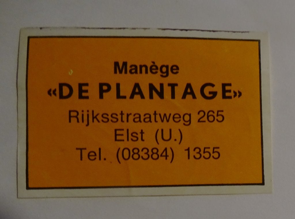 MANÉGE    DE PLANTAGE    Rijksstraatweg    ELST   U, Verzamelen, Verzenden, Zo goed als nieuw, Luciferdoosjes of -merken