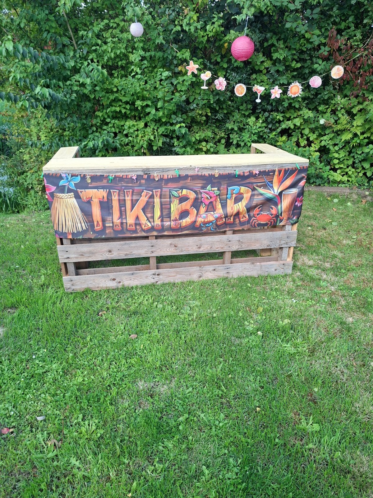Tiki Bar van Pallets - Perfect voor Feestjes!, Ophalen, Gebruikt