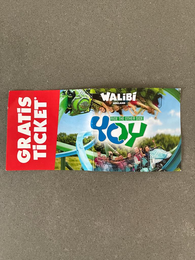 Walibi Holland Ticket Voucher, Drie personen of meer, Ticket of Toegangskaart