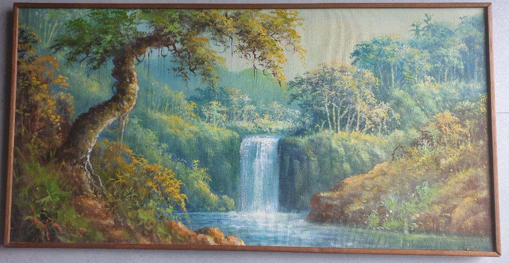 Olieverf schilderij 87 x 45 cm, Ophalen of Verzenden, Schilderij, Minder dan 50 cm