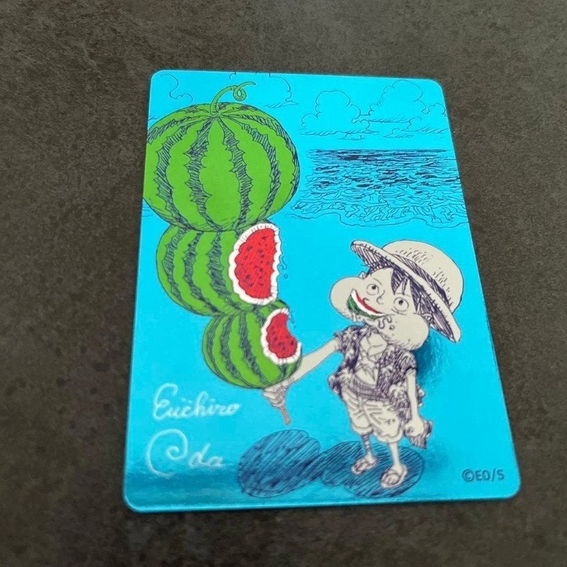 One piece Monkey d Luffy promo card Summer Comics Natsu, Ophalen of Verzenden, Nieuw, Losse kaart, Foil