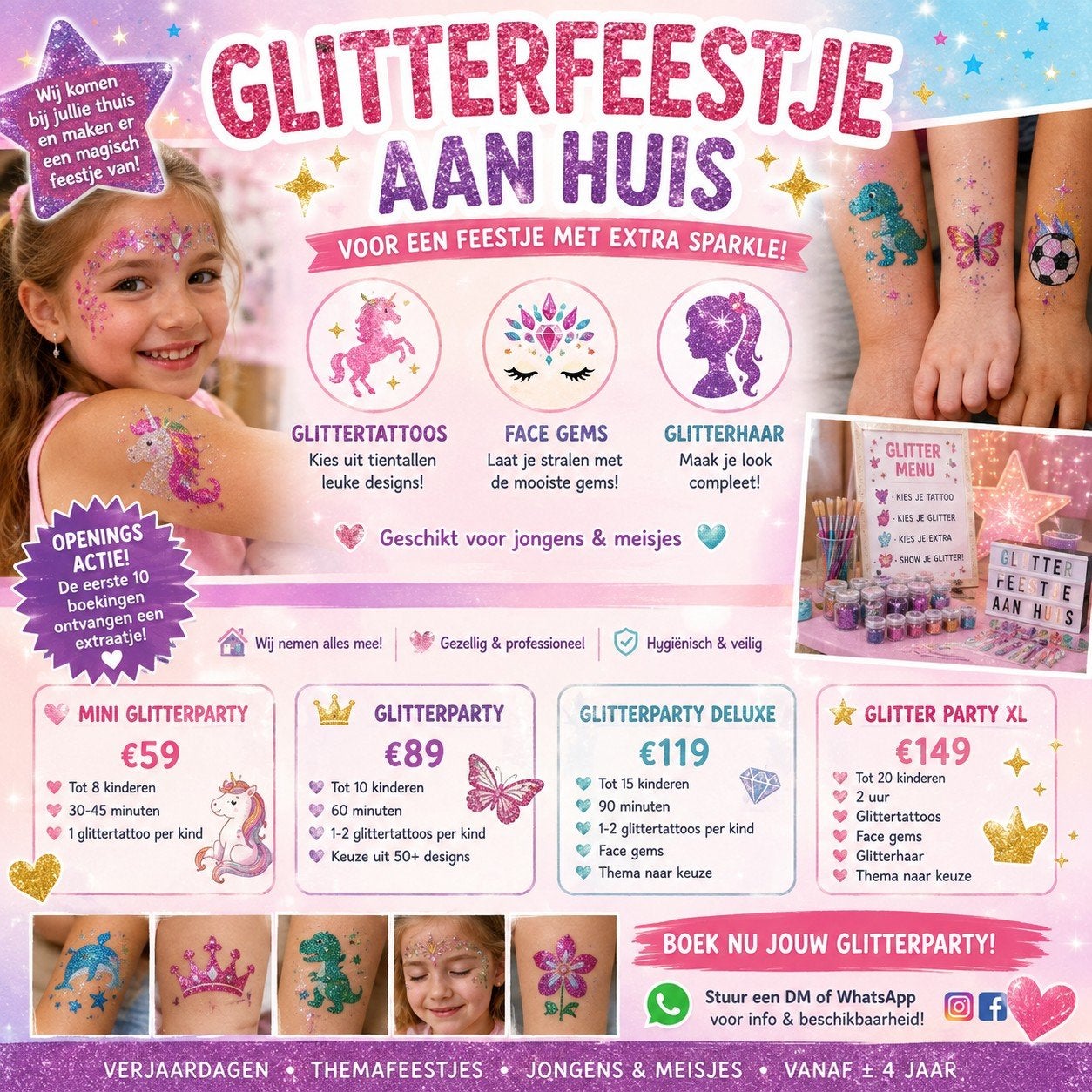 ️Glitter Tattoos voor Feestjes - Glitterfeestje aan Huis️, Ophalen, Nieuw, Feestartikel, Fantasy