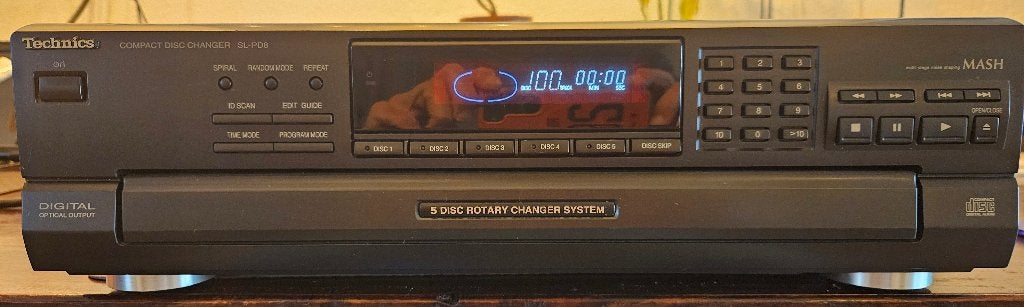 Technics SL-PD8 Compact Disc Wisselaar - 5 CD's, Ophalen of Verzenden, Gebruikt, Technics, Wisselaar