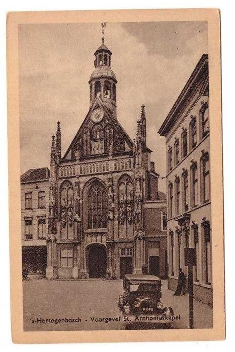 ansicht den bosch hertogenbosch st. anthoniuskapel + auto, Ophalen of Verzenden, 1920 tot 1940, Ongelopen, Noord-Brabant