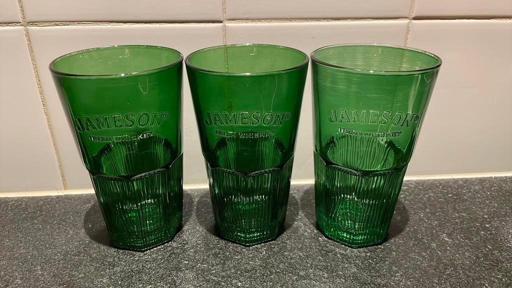 3 Jameson Whisky glazen, Ophalen of Verzenden, Zo goed als nieuw, Overige typen