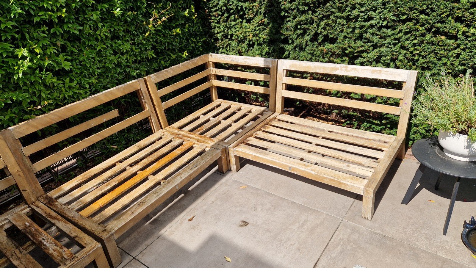 Houten Tuinbank / Tuinset Wakefield (Karwei/Gamma), Ophalen, Gebruikt, Meer dan 8 zitplaatsen, Hout