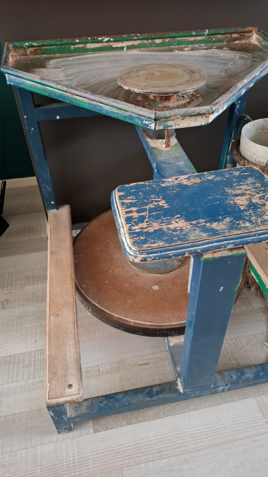 Vintage Schopschijf Draaischijf Pottenbakker Tafel, Hobby en Vrije tijd, Ophalen, Gebruikt
