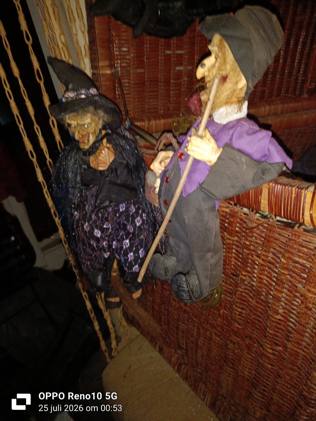 Heksenpoppen - Halloween decoratie, Ophalen of Verzenden, Gebruikt