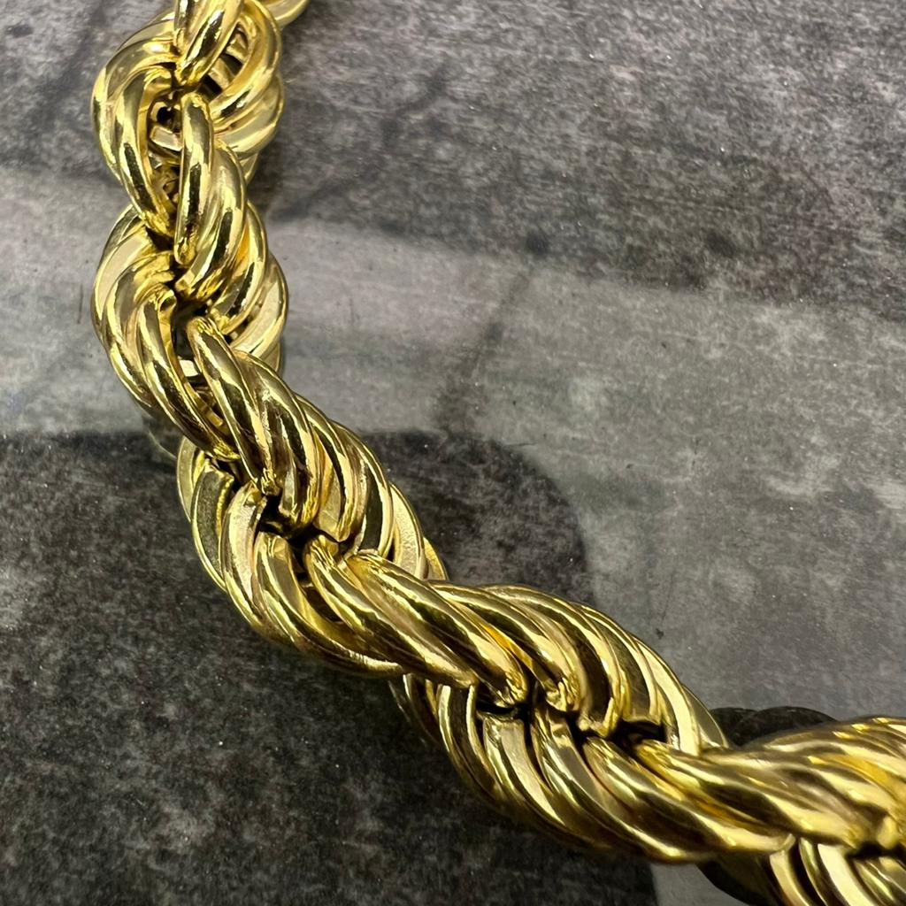 14k gouden armband rope schakel dik model, Ophalen of Verzenden, Nieuw, Goud