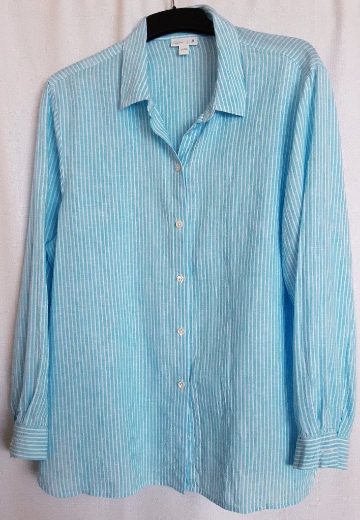 Dames blouse J.Jill 100% Linnen, Verzenden, Zo goed als nieuw, Maat 42/44 (L), Wit