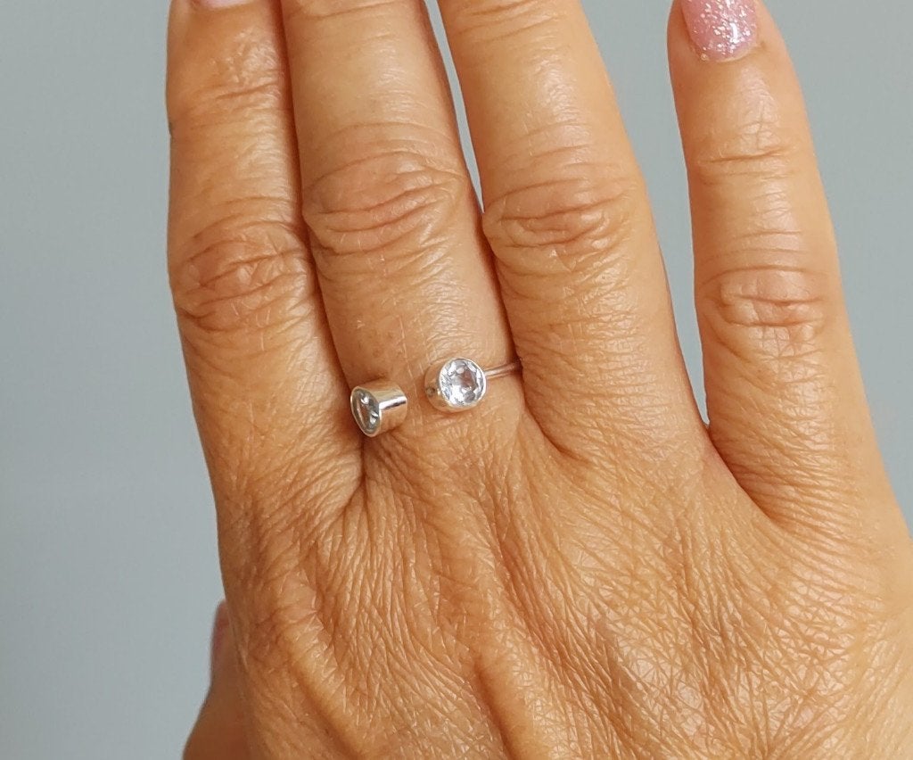zilveren ring met natuurlijke Topaas steen zilver 925, O.T., Blauw, Nieuw, Ophalen of Verzenden