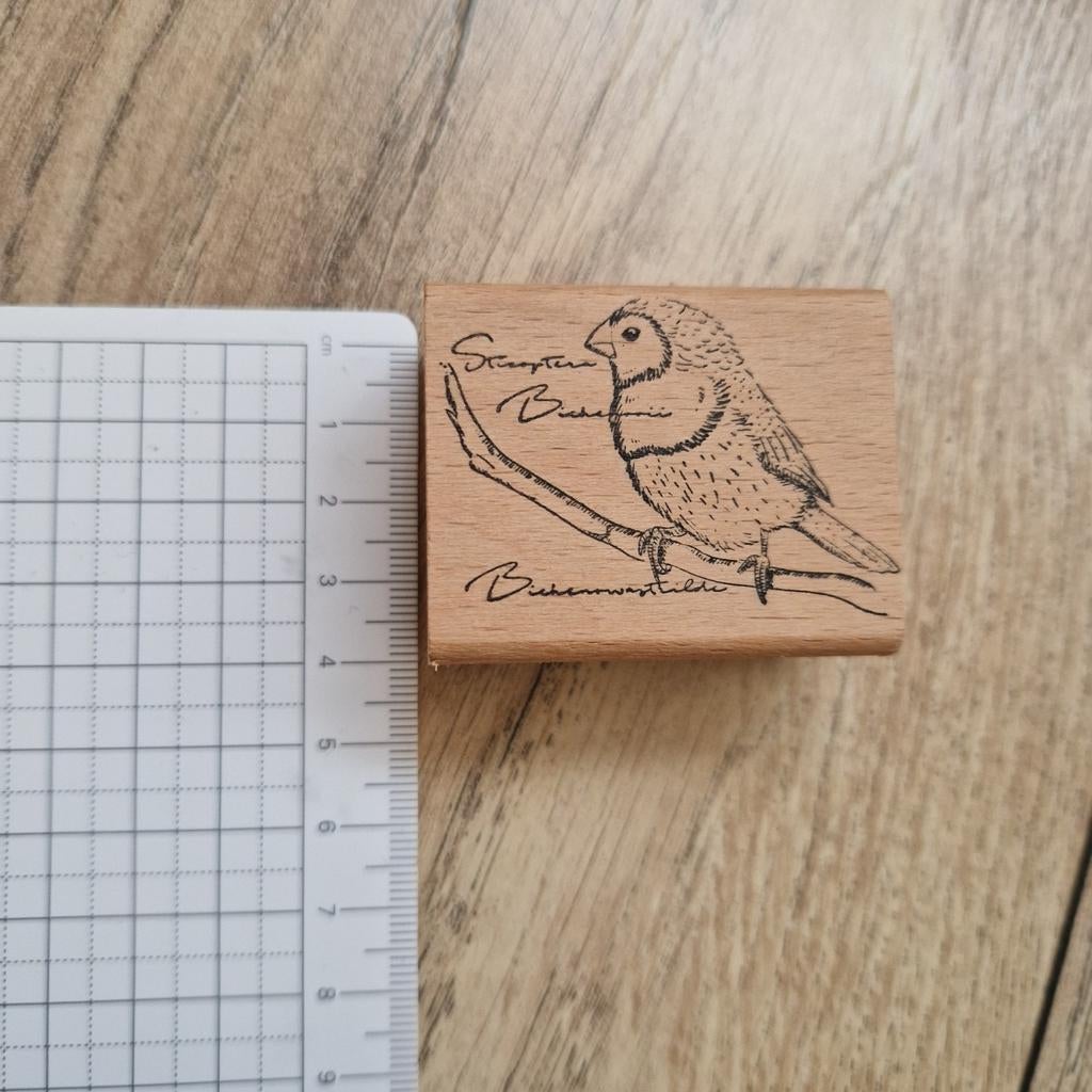 Vogel stempel hout nikkidotti, Hobby en Vrije tijd, Verzenden, Houten stempel