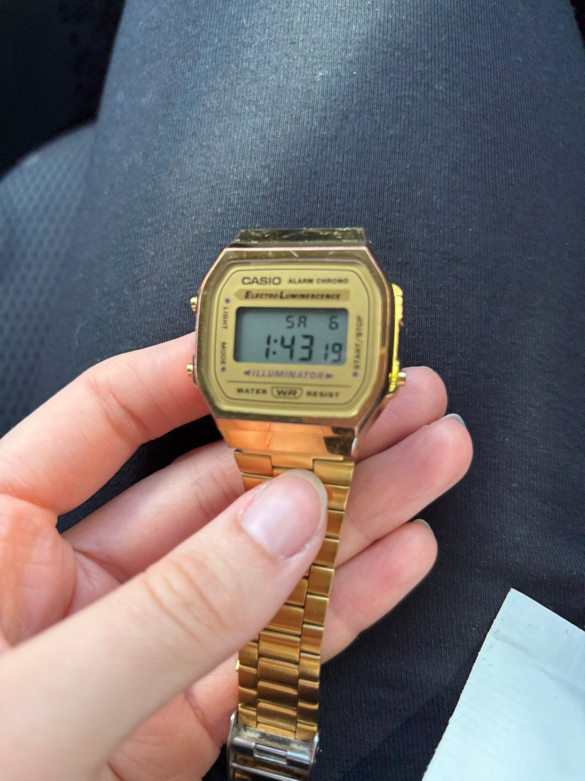 Gouden Casio horloge - Vintage stijl, Gebruikt, Polshorloge, Ophalen, Overige merken