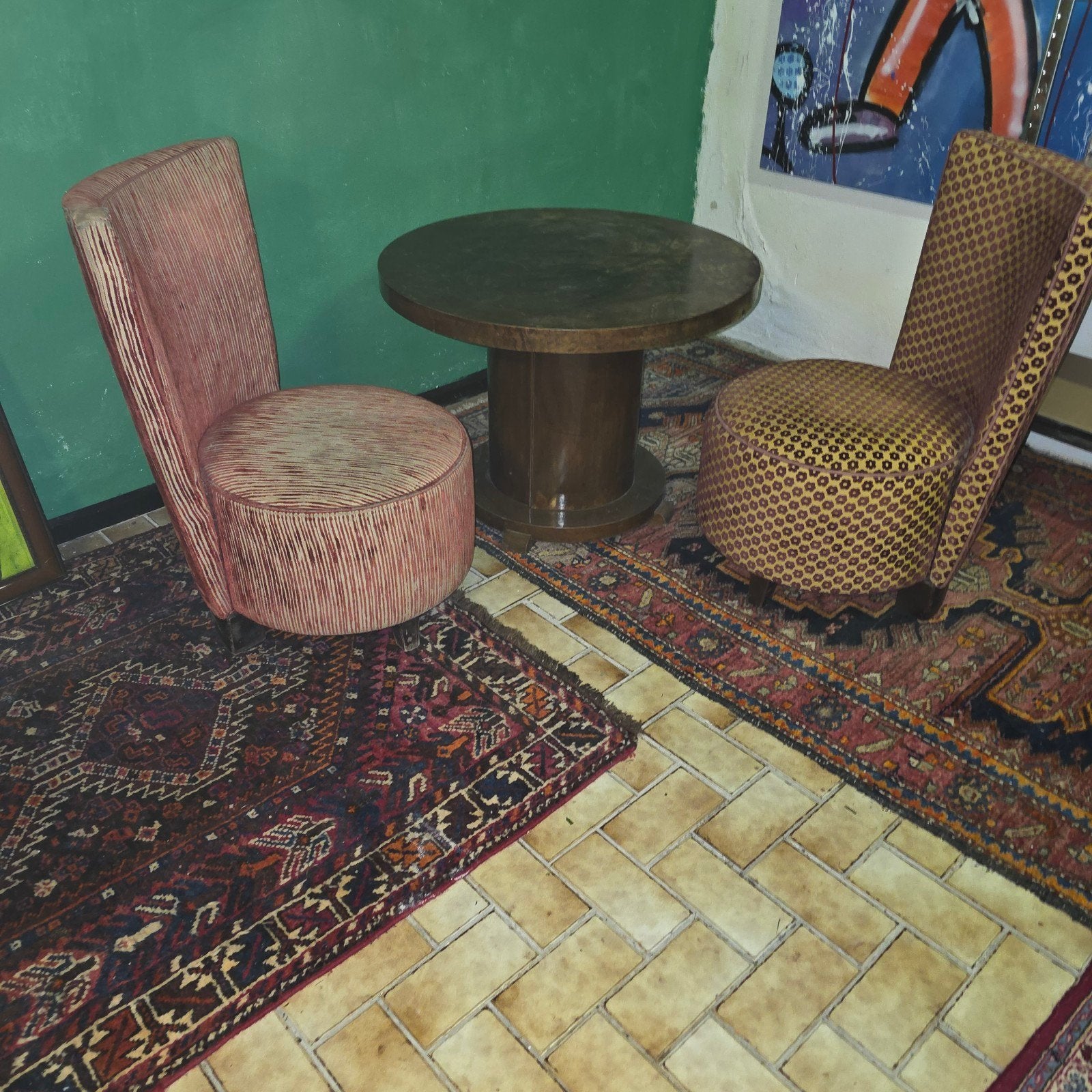 Set van 2 Art Deco fauteuils en art deco tafel, Antiek en Kunst, Ophalen