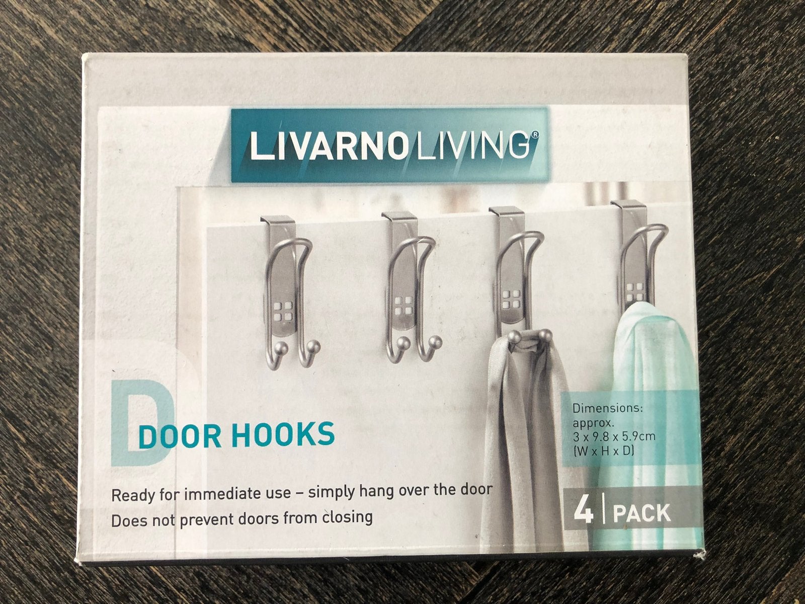 Livarno Living Lidl 4 door hooks deurhaken nieuw in doosje, Overige typen, Nieuw, Ophalen of Verzenden, Minder dan 100 cm