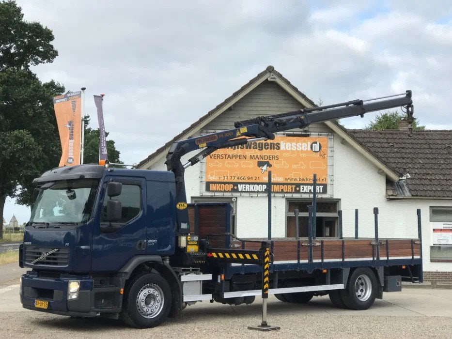 Volvo FE 280 Open Laadbak Palfinger Kraan PK 11001, Euro 5, Blauw, Origineel Nederlands, Bedrijf